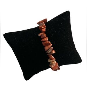 Natural Red Jasper Multi Shape Stone Chips Stretch Bracelet